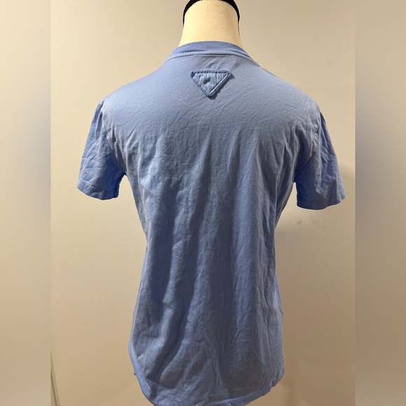 Prada Size XS Blue Cotton Crew Neck T-Shirt - Picture 4 of 10